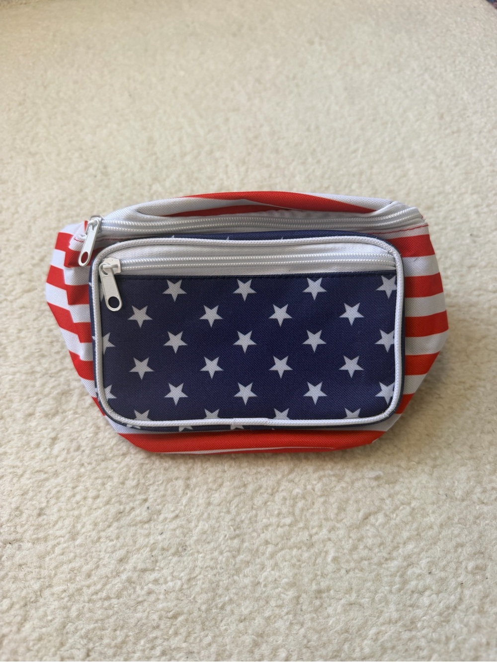 American Flag Red, White & Blue Stars Stripe Belt Bag Fanny Pack 4th of July